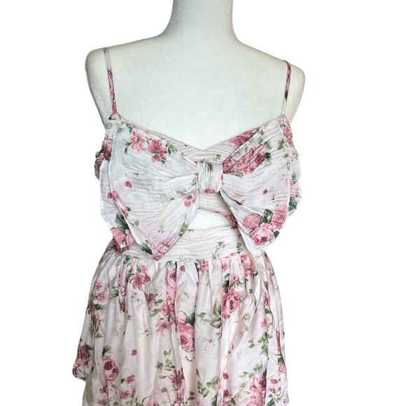 NWT By The River Charming Floral Midi Dress Bow Tiered Cottagecore Easter Deess - Picture 8 of 12